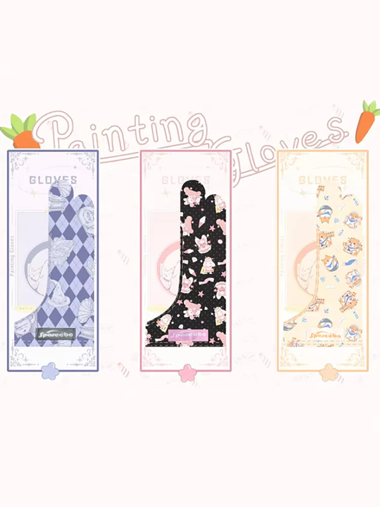 Cute Two-finger Glove for Ipad/Graphics Drawing Tablet HUION / WACOM/XP-PEN, Sweat-proof Glove for sketching Paiting Art Student