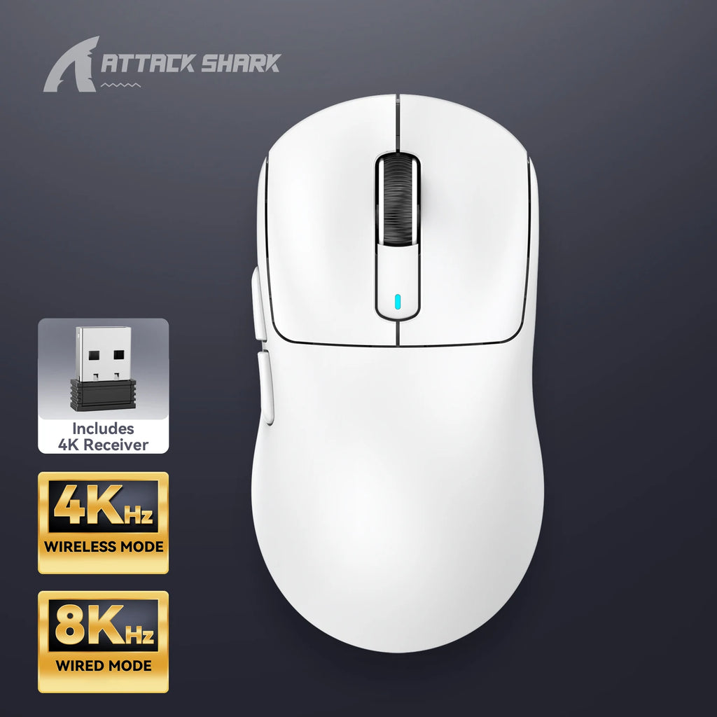 Attack Shark  X3Pro X3 Wireless Mouse Lightweight PAW3395 26000dpi Tri-Mode Connection Macro Gaming Mouse  for Win/Xbox/PS/Mac