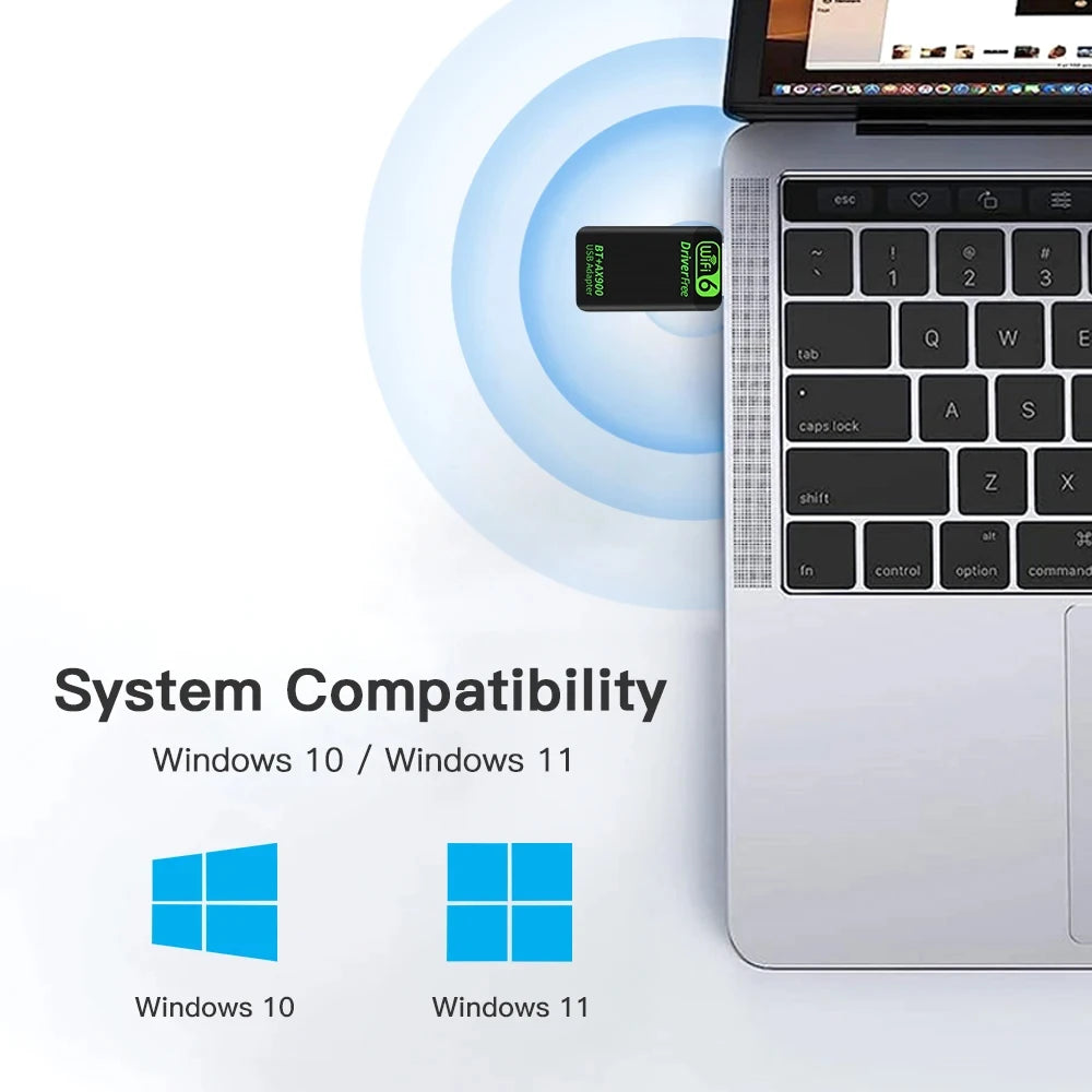 AX900 WiFi6 USB Adapter Bluetooth 5.4 Dual Band 2.4G&5GHz 2in1  USB Wireless Network Wlan Receiver DRIVER FREE Win10