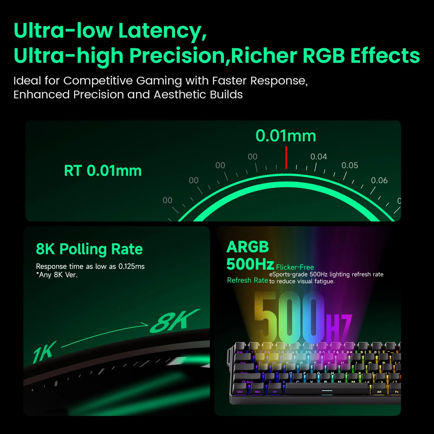 MONSGEEK FUN60 PRO&MAX HE Machanical Keyboard Magnetic Switch 60% Wireless Gaming Keyboard Rapid Trigger 8K ARGB Custom Keyboard