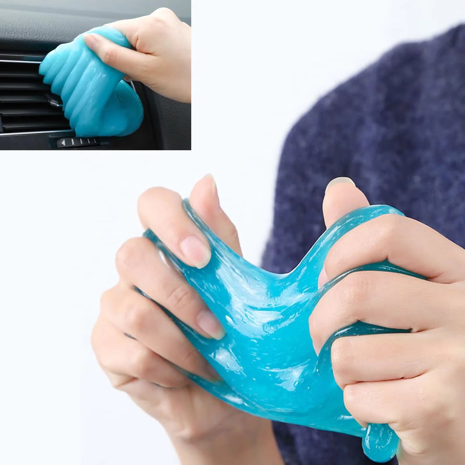 80ml Jelly Cleaning Gel for Car Air Vent & Keyboard Dust Removal, Soft High Adhesion Cleaning Mud for Auto Interior, Easy to Use