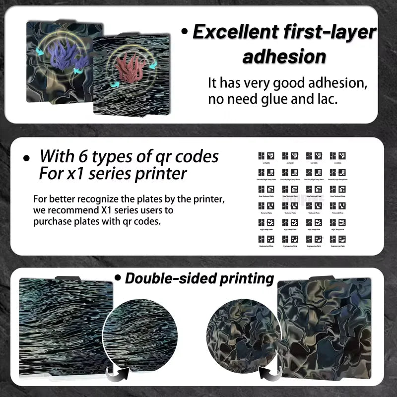 Bambu Lab Build Plate X1carbon PEI Plate smooth bamboo plate lab 257x257mm build plate A1 X1 For bambu lab P1S P1P smooth pei