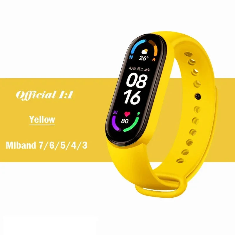 official Silicone Strap For Xiaomi Mi Band 4 5 6 7 Bracelet Sport Watch Wristband Miband4 miband7 Correa Mi band 3 4 5 6 7 Band