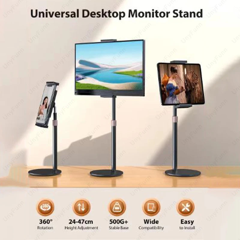 Cdisplay Portable Monitor Stand Adjustable Height Desktop Monitor Bracket for 4.7-17.3 inch Phone Tablet Monitor Support Holder