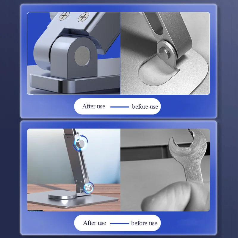 Aluminum Tablet Stand Desk Riser 360° Rotation Multi-Angle Height Adjustable Foldable Holder Dock For iPad Pro Air Xiaomi Table