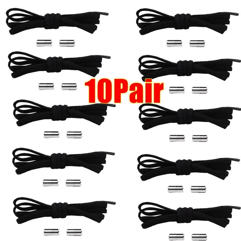 Semicircle No Tie Shoelaces Elastic Shoe laces Sneakers shoelace Metal Lock Lazy Laces for Kids and Adult One size fits all shoe