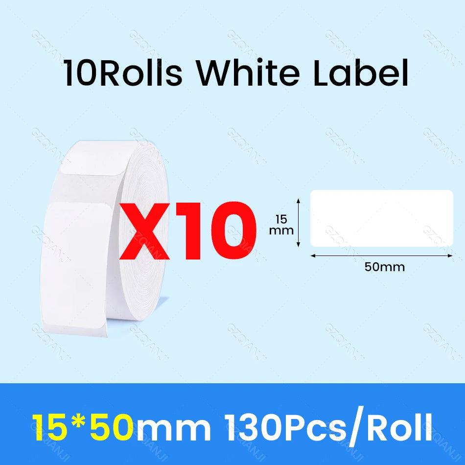 NiiMBOT D101 D11 D110 Label Thermal Sticker White Adhesive Paper Waterproof 3/5/10 Rolls Papers Cheapest official for Printer