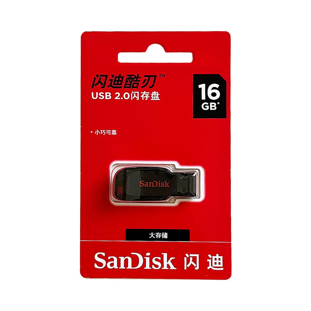 SanDisk Original Pendrive USB2.0 Flash dirve 16GB 32GB 64GB 128GB Usb Memories Flash Memory SDCZ50 usb key Pen Drive USB Stick