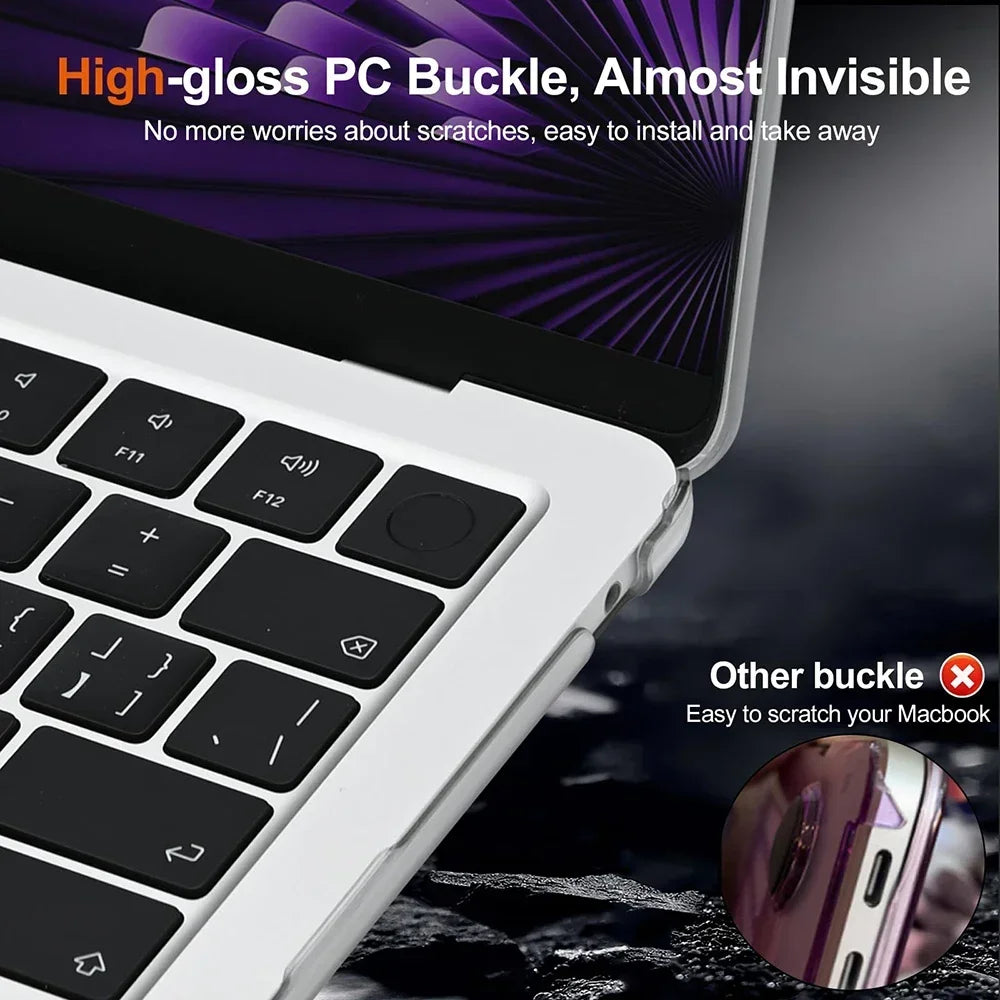 Matte Clear Laptop Case for Macbook Air 13.6 M4 15 M3 Frosted Cover for Mac Book Pro 13 M1 M2 14 M4 16 2025 Sleeve Accessories