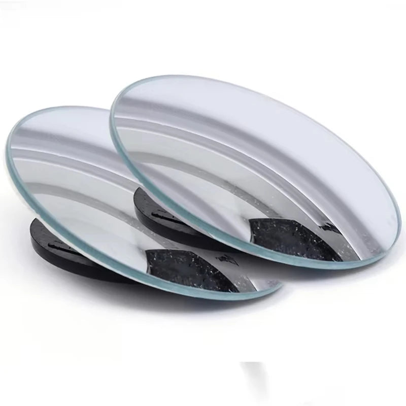 2pcs convex mounted auxiliary rear-view mirror 360 degree rotation wide-angle round frame blind spot accessory