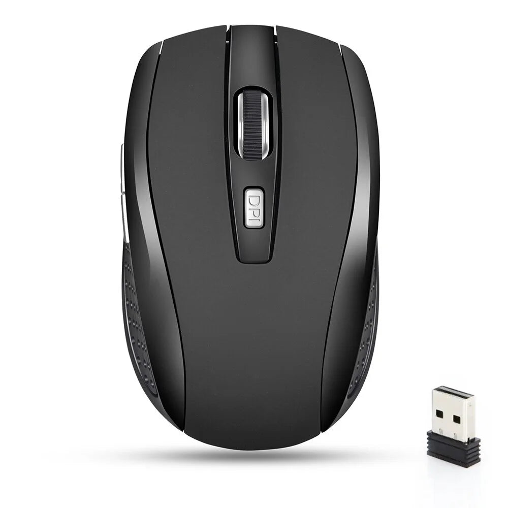 Portable 2.4G Wireless Mouse Ergonomics Mouse Mobile Optical Office Mouse for Notebook Laptop MacBook Adjustable 1600DPI Levels