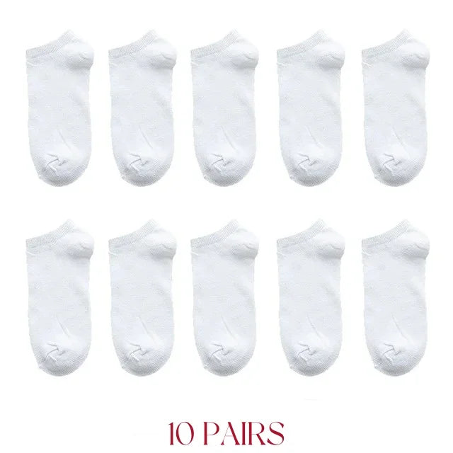 50/30/20/10/5Pcs/ Men's Socks Spring Summer Thin Breathable Soft Polyester Cotton Socks Black Casual Business Ankle Boat Socks S