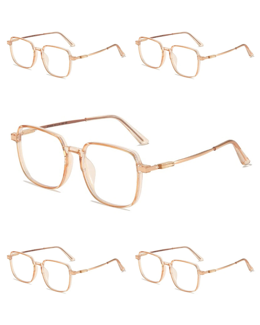 5PCS Anti Radiation Large Frame Glasses Shades for Woman Man Transition Eyeglasses Korean Replaceable Lens Women