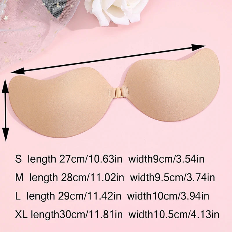 FINETOO Women Invisible Underwear nubra Breast Patch Three-Color Hypoallergenic Mango Cup bra Silicone Non-Falling Off Thin