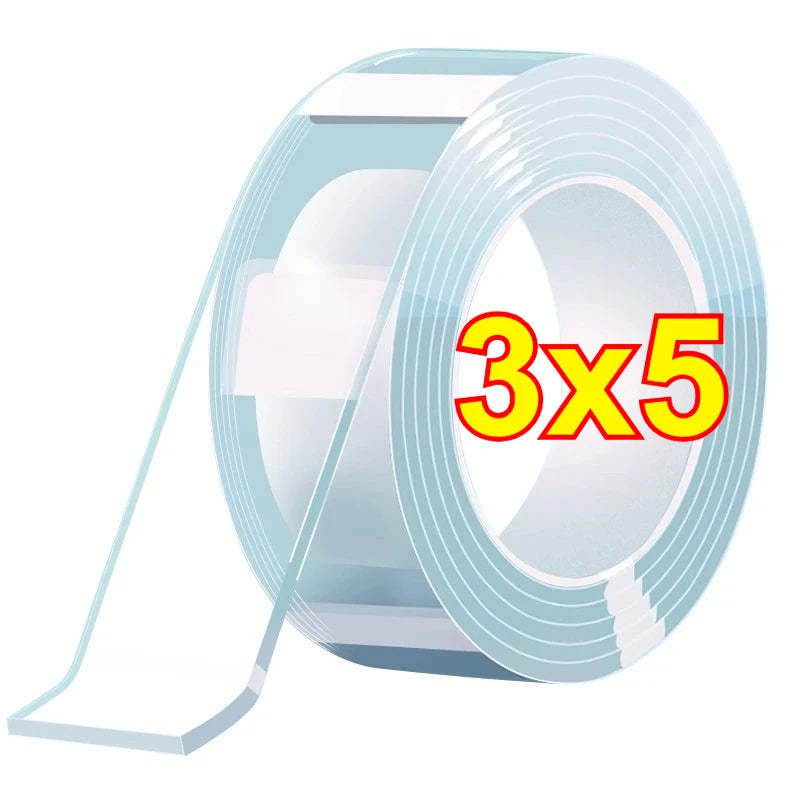 Nano Tape Double Sided Tape Transparent Reusable Waterproof Adhesive Tapes Cleanable Kitchen Bathroom Supplies Tapes