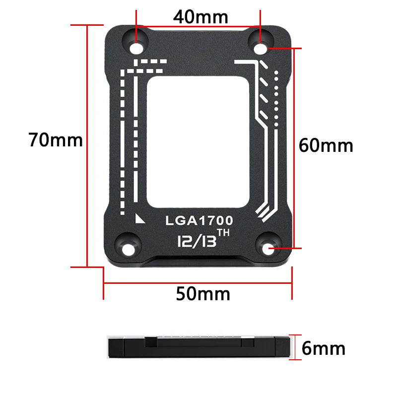 LGA1700 Socket Anti Bending Buckle CPU Bending Corrector Frame Aluminum CPU LGA 1700 Fastener For LGA1700 Motherboard
