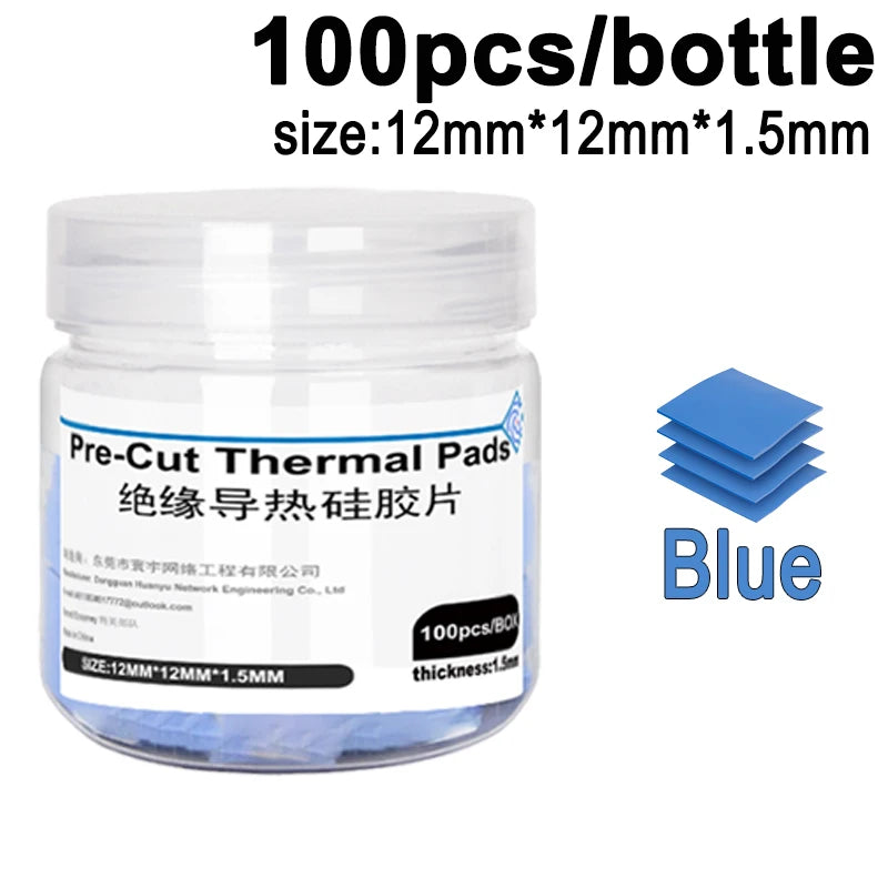 100PCS Thermal Pads Insulating Silicone Sheet High Temperature Resistance Motherboard CPU IC GPU PS5 PS4 Repair Pre-cutting Mat