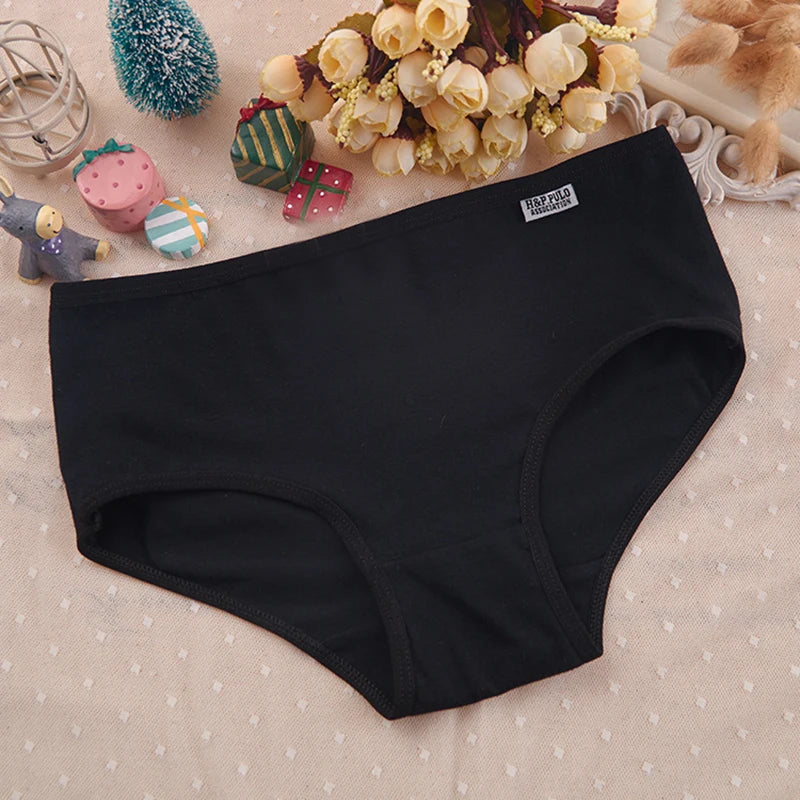 7Pcs/Lot Plus Size Underwear Women's Panties Cotton Girl Brief Sexy Lingeries Shorts Underpant Solid Panty Female Intimate M-4XL