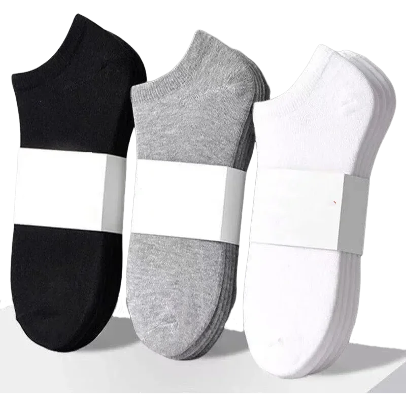 50/30/20/10/5Pcs/ Men's Socks Spring Summer Thin Breathable Soft Polyester Cotton Socks Black Casual Business Ankle Boat Socks S