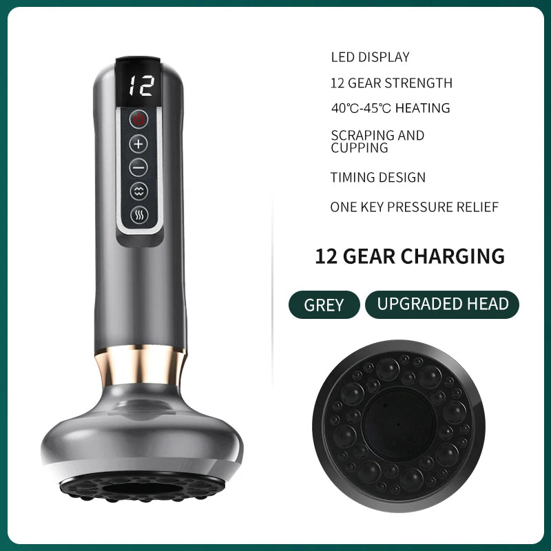 Smart Vacuum Massage Jars Rechargeable Cupping Device Infrared Red Light Warm Compress Body Back Shoulder Chinese Suction Cups