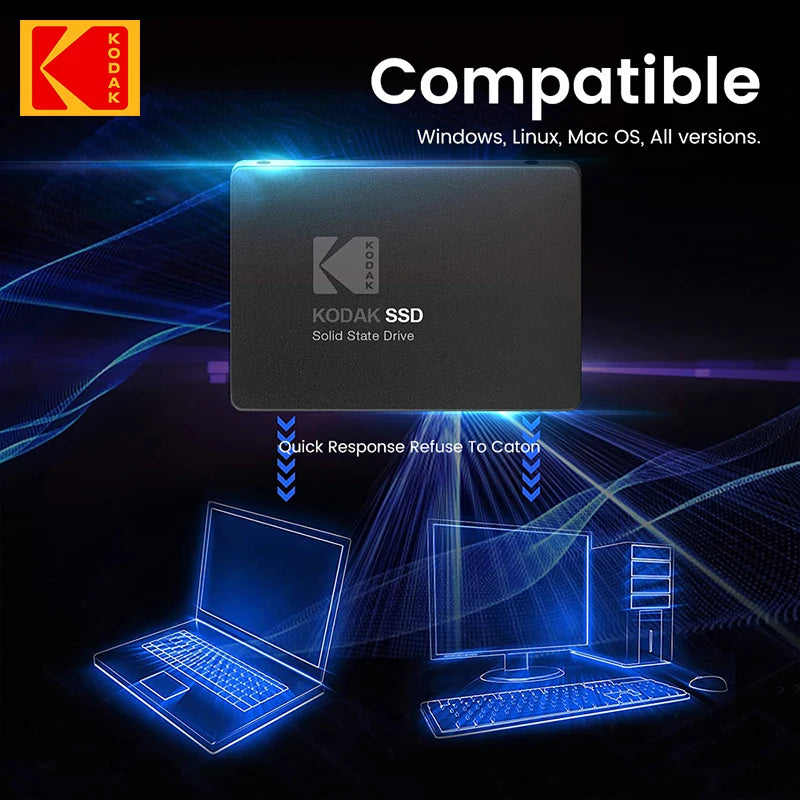 Original KODAK SATA3 SSD 1TB Internal Solid State Drive 128GB 256GB 512GB 2.5 Inch SATA III High Speed Hard Disk for Desktop