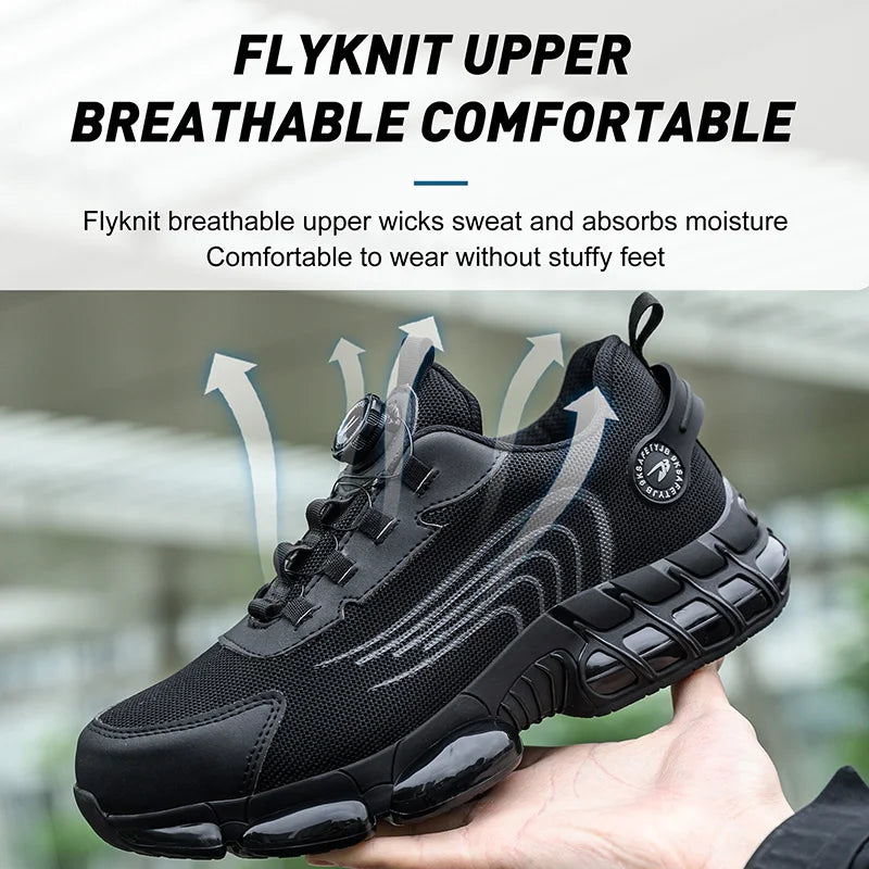 New Safety Boots Men Work Sneakers Indestructible Shoes Steel Toe Protective Boots Anti-smash Anti-puncture Work Tactical Boots