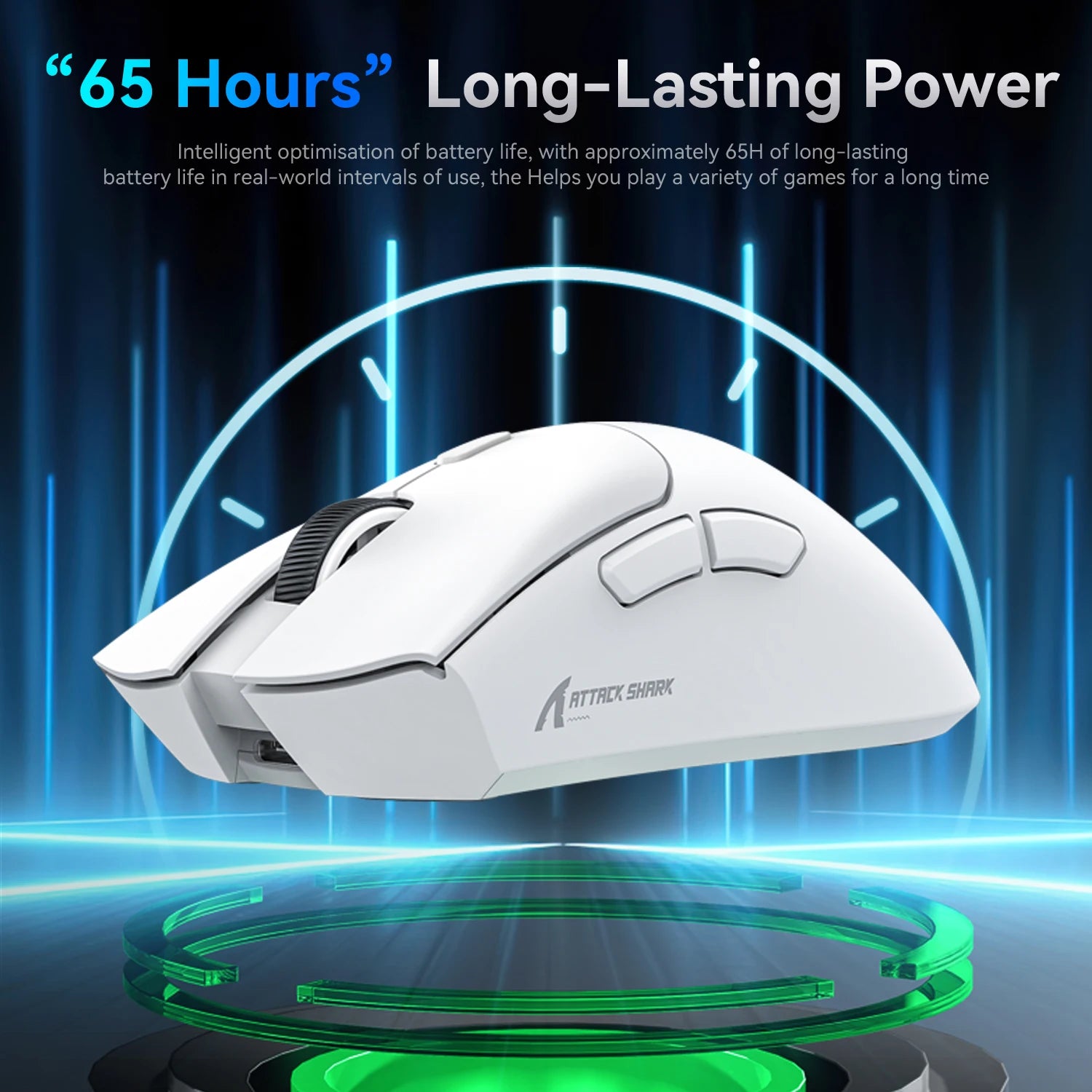 Attack Shark R1 Gaming Mouse - Dual-Mode Wireless/Wired, Adjustable DPI, Ultra-Light Ergonomic Design for Competitive Gamers