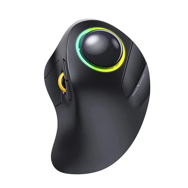 Jomaa Bluetooth RGB Trackball Mouse 2.4GHz Wireless Finger Control Rechargeable Ergonomic Backlit Rollerball Mice for Mac iPad