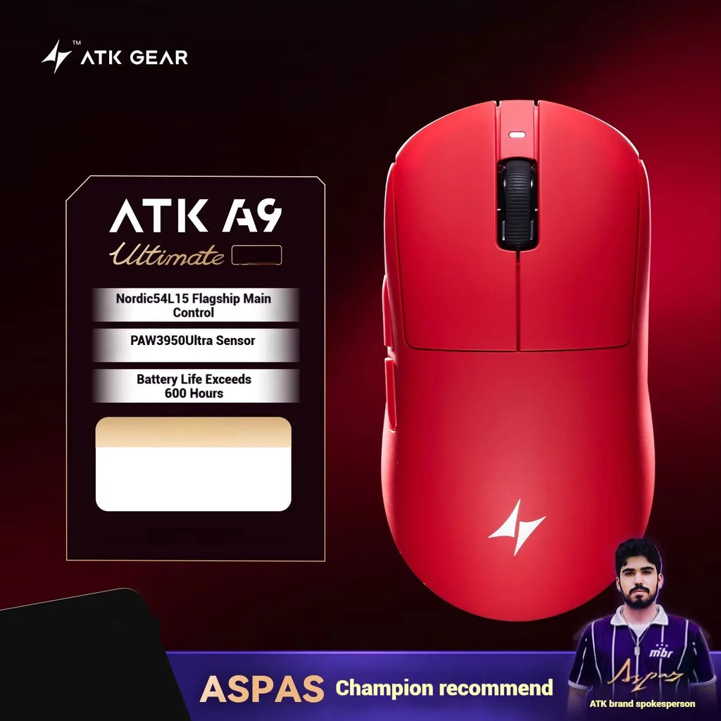 ATK A9 Ultra Wireless Gaming Mouse A9/A9 SE/A9 Plus/A9 Pro Tri-Mode 8K 53g Lightweight E-sports Gaming Mouse PC Custom Accessory