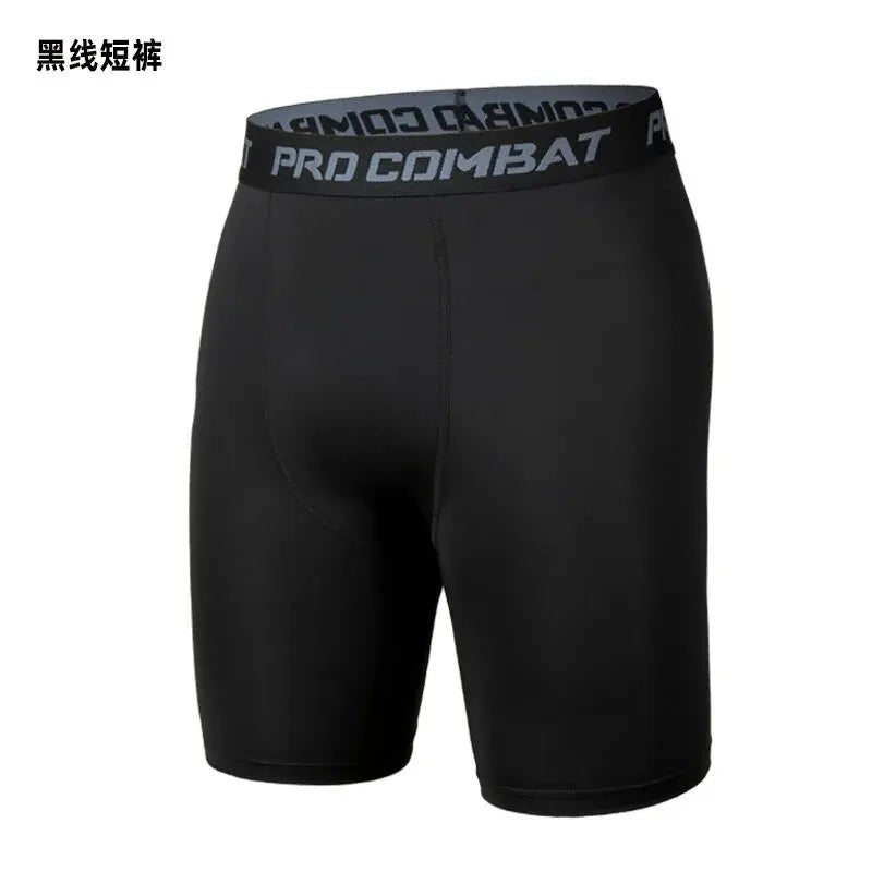 Men's Leggings Compression Pants Sports Leggings Basketball Quarter Shorts Quick Drying Running Training Stretch Fitness Pants