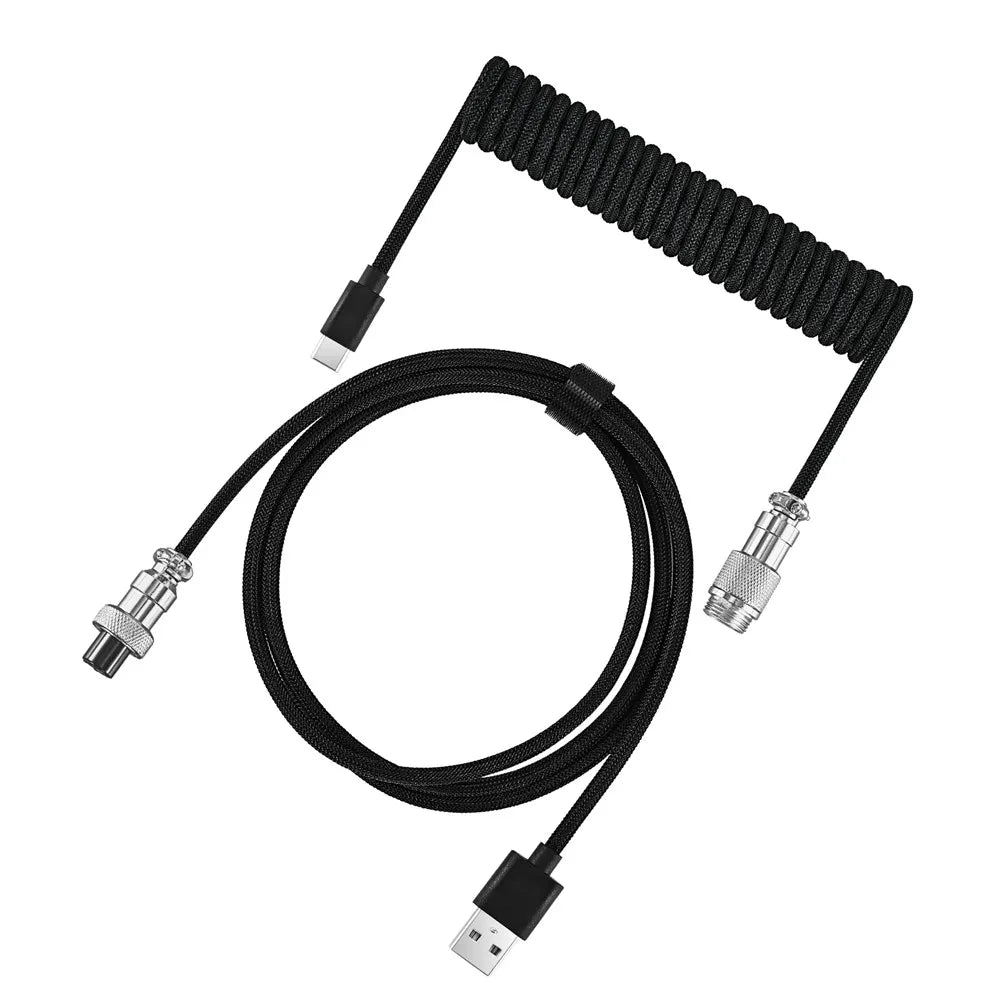 Mechanical Keyboard Coiled Cable, Type-C USB Port, Aviator Coiling Cable for Gaming and Desktop Computers