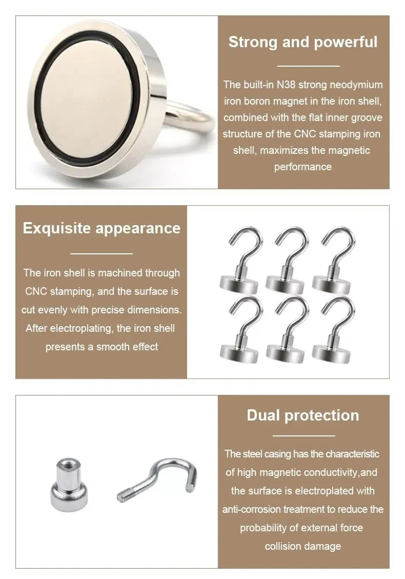 E10/12/16/32mm Strong Magnetic Hooks Multi-Purpose Storage Home Kitchen Bar Storage Key Storage Hooks Bathroom Hangers
