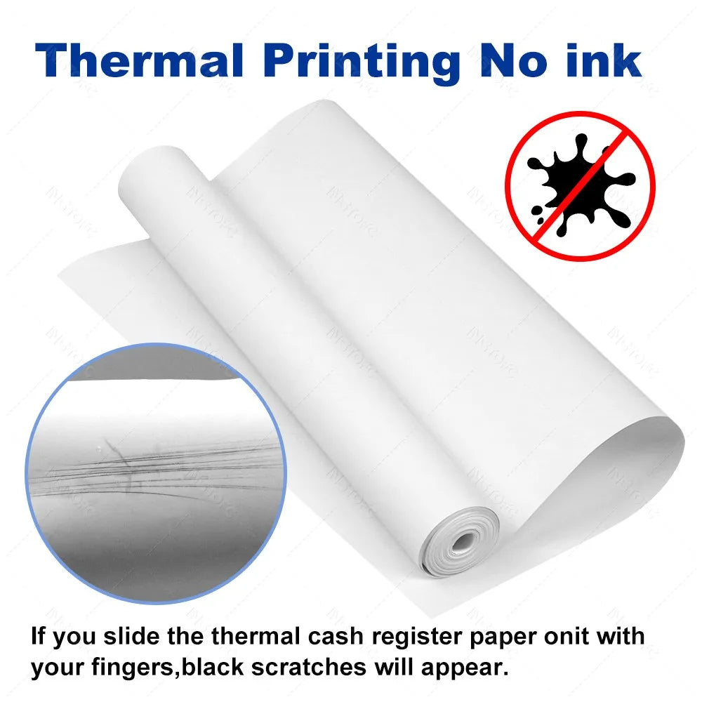 A4 Thermal Paper Thermal Printing Paper 210*30mm for A4 Wireless Bluetooth A40 Portable Printer Paper Rolls
