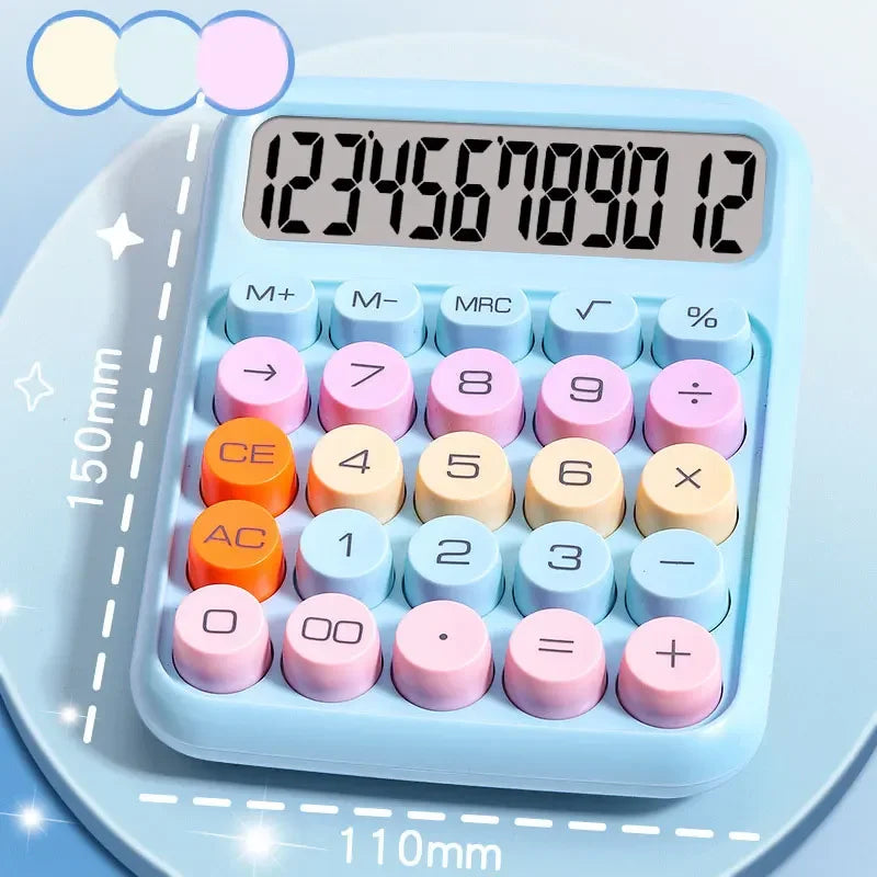 1pc candy color calculator, with large LCD screen, calculator button, calculator office or school, flexible keyboard calculator
