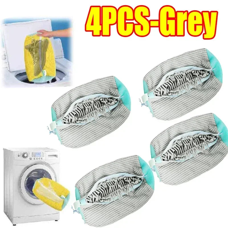 1-6PCS Shoes Washing Bag For Washing Machine Plush Fluffy Fibers Easily Remove Dirt Laundry Bags Anti-Deformation Home Organizer