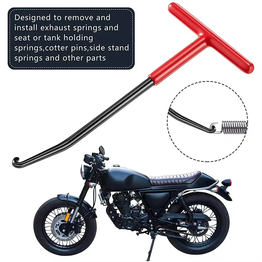 ISGTDRM Motorcycle Exhaust Spring Hook T Shaped Handle Exhaust Pipe Spring Puller Installer Hook Repair Tool for Springs Removal