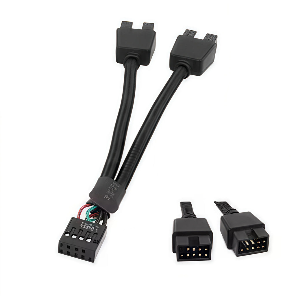 12cm 9-Pin USB 2.0 Y Splitter Cable - Female to Dual Male Motherboard Extension for PC Front Panel Audio & HD