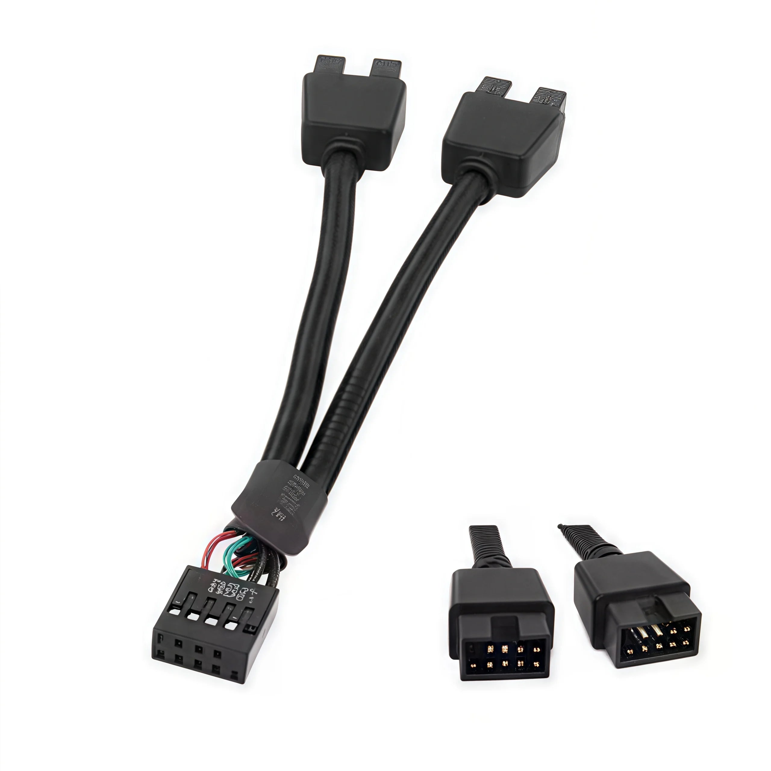 12cm 9-Pin USB 2.0 Y Splitter Cable - Female to Dual Male Motherboard Extension for PC Front Panel Audio & HD