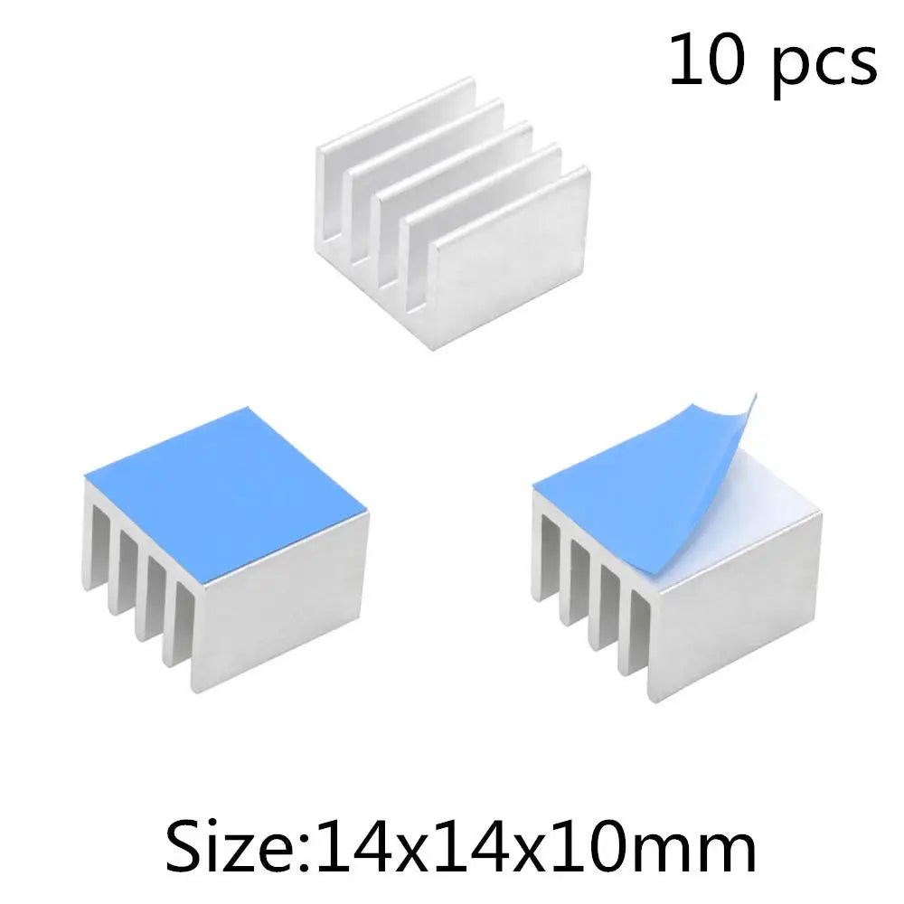 Aluminum Heatsink Radiator Heat sink for Electronic IC Chip RAM MOS Dynatron Raspberry Pi Cooling With Thermal Conductive Tape