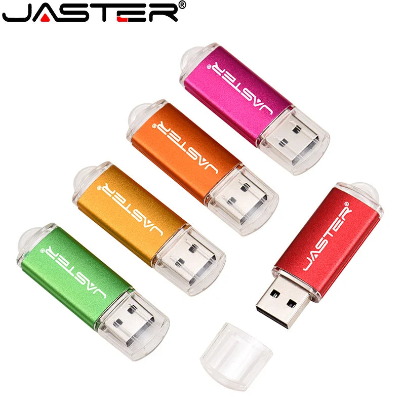 JASTER High speed USB 2.0 Flash Drive Mini plastic pendrive 128M 4GB 16GB 32GB  64GB 128GB With keychain Memory stick Pen Drive
