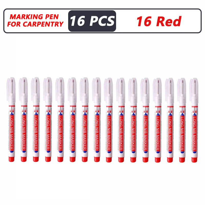 8Pcs/Set 20mm Deep Hole Long Nib Head Markers For Metal Perforating Pen Waterproof Bathroom Woodworking Decoration Multi-Purpose