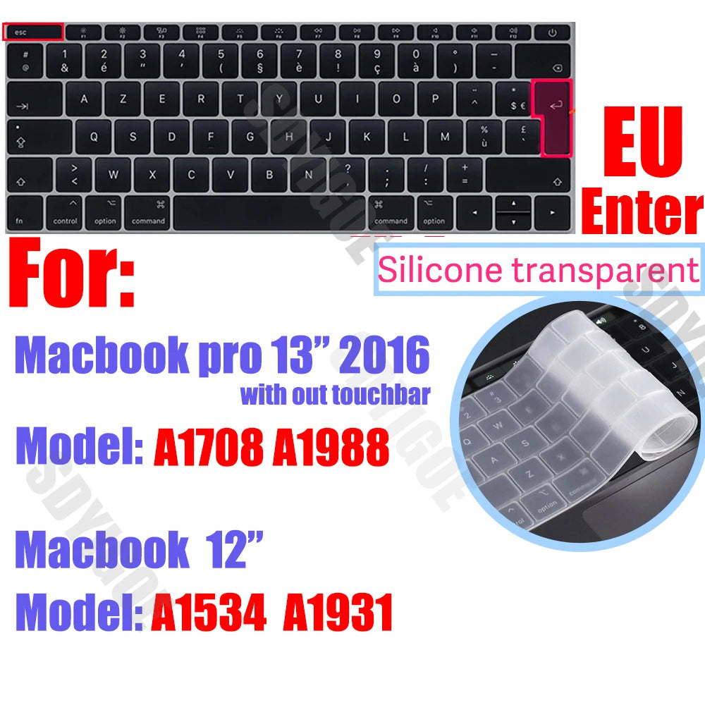 Silicone Keyboard Cover Skin for all models MacBook Air/Pro13“14”15“16” M1 M2 M3 Chip Model A2918 A2991 A2338 A2337 A2681 US&EU