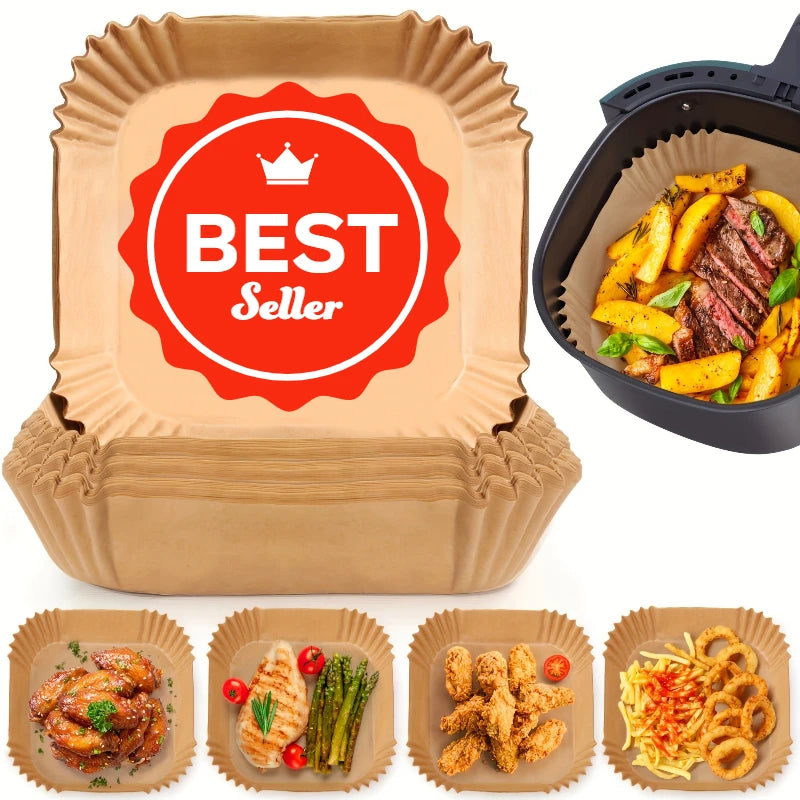 Air Fryer Disposable Paper Parchment Wood Pulp Steamer Cheesecake Air Fryer Accessories Baking Paper for Air Fryer