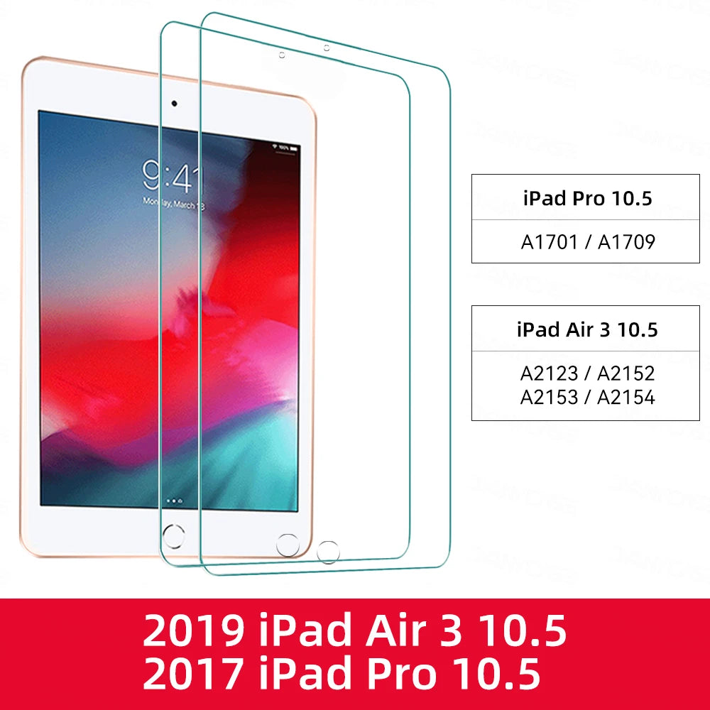 2pcs Tempered Glass Films for 2024 iPad Air 11/13 M2 Pro 11/13 M4 Screen Protector for iPad 3/4/5/6/7/8/9/10th Air 4/5 Pro 11