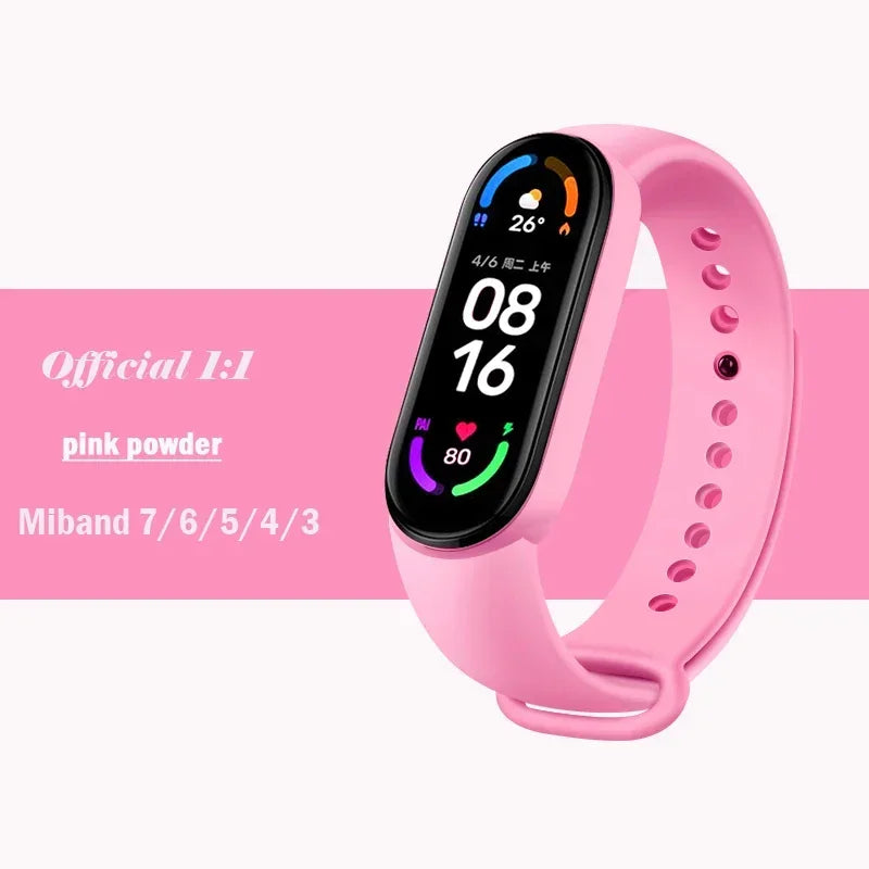 official Silicone Strap For Xiaomi Mi Band 4 5 6 7 Bracelet Sport Watch Wristband Miband4 miband7 Correa Mi band 3 4 5 6 7 Band