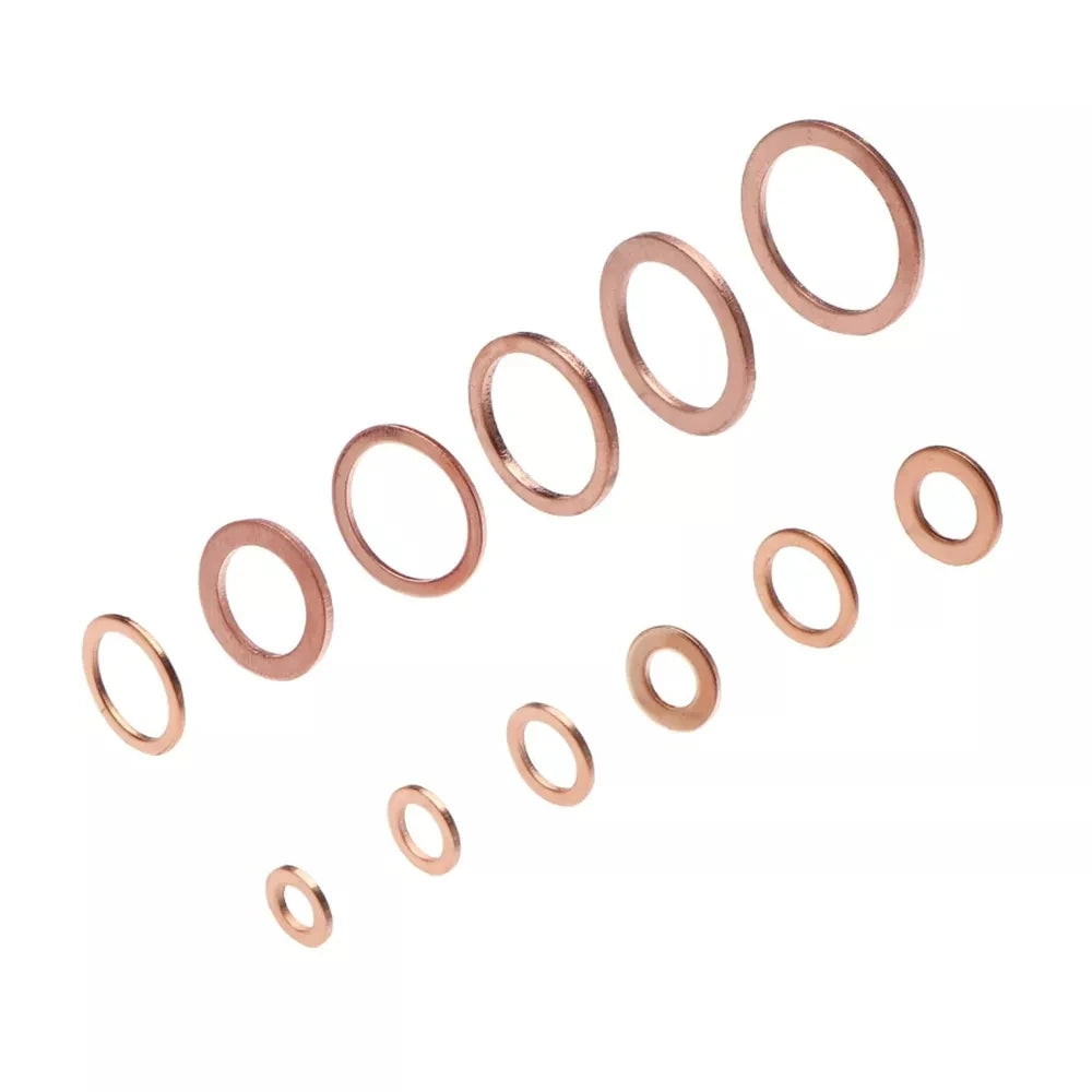 300/280/200/100Pcs Washer Copper Sealing Solid Gasket Washer Sump Plug Oil For Boat Crush Flat Seal Ring Tool 300/280/200/100Pcs