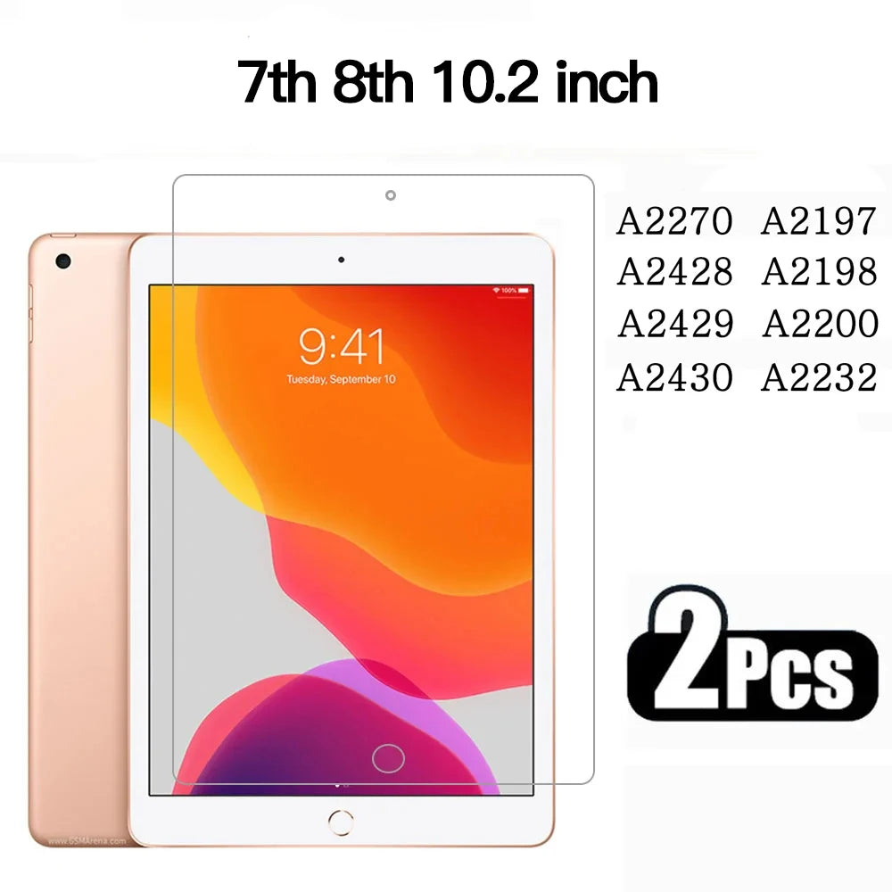 2pcs Tempered Glass Screen Protector for iPad Pro 12.9 11 air4 5 10.9 mini6 4 5 1 2 3 5th 6th 7th 8th 9th 10.2 10.5 9.7 2015