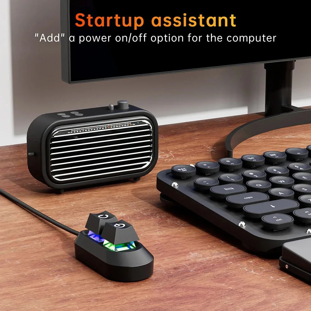 2M Mechanical Key External Power On Off Motherboard Switch On Off Power SW Cables PC Power Switch Button for Home Office PC Case