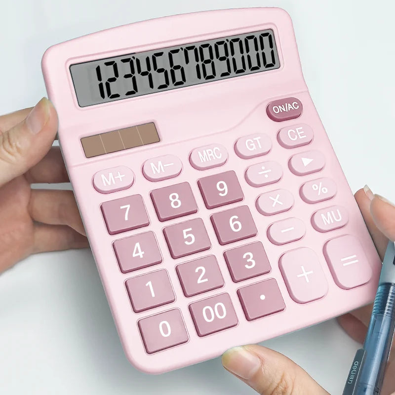 12 Digits Electronic Calculator Solar Calculator Dual Power Supply Calculator for Home Office School Financial Accounting Tools