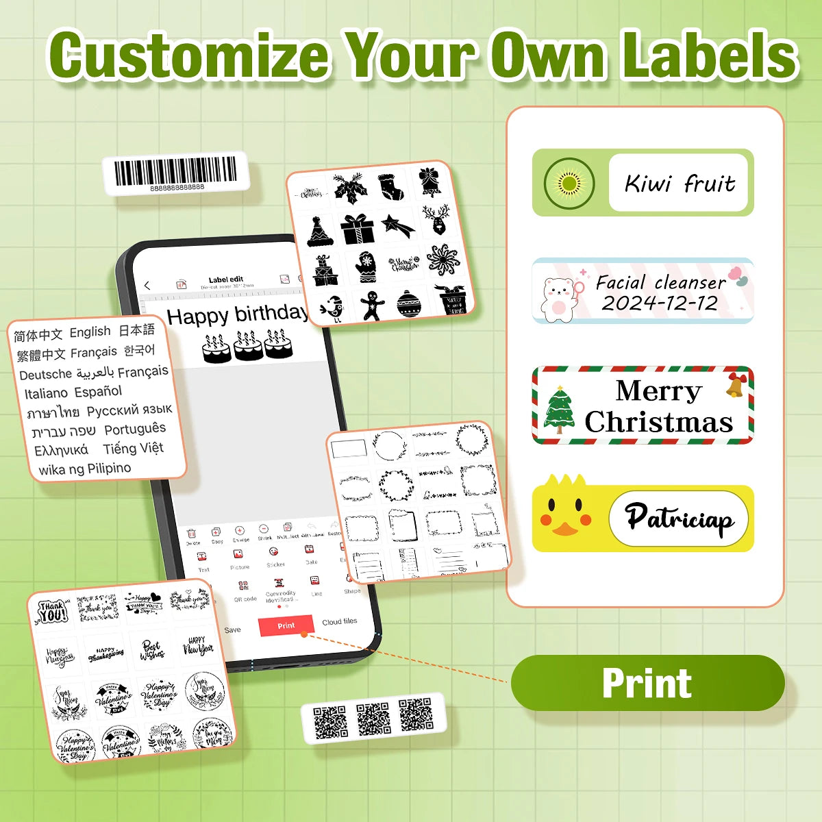 Marklife P15 Thermal Label Printer Similar as D11 D110 D101 Labeling Machine Wireless Bluetooth Label Maker With Label Sticker